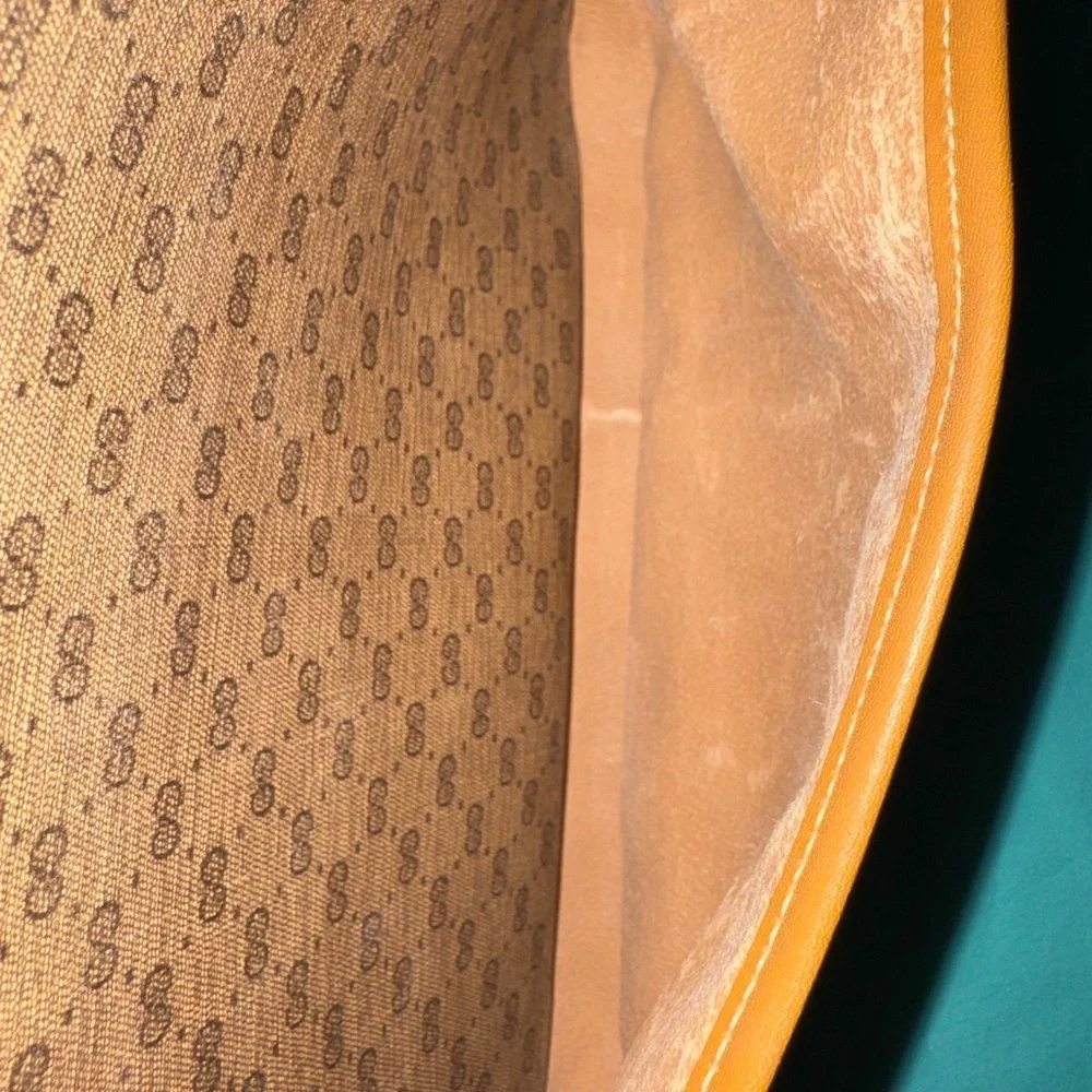Gucci Micro Logo Tan and Brown Messenger Style Bag